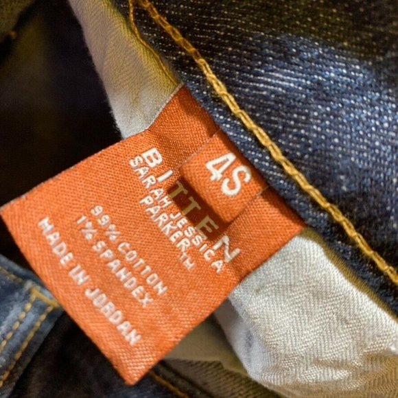 Bitten Womens 4p Denim Jeans Blue Flare Mid Rise Medium Wash Stretch - Picture 6 of 12